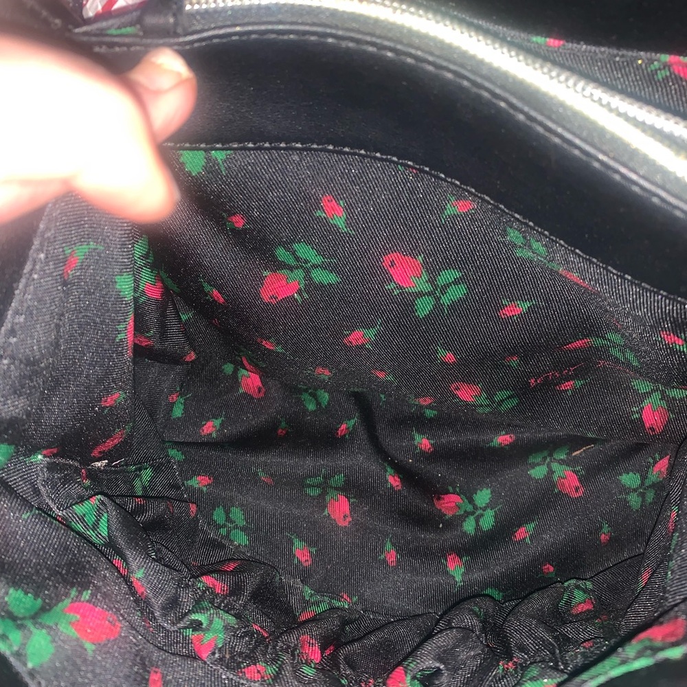 Betsey Johnson Black Floral Studded Bow Shoulder Bag - Picture 5 of 9